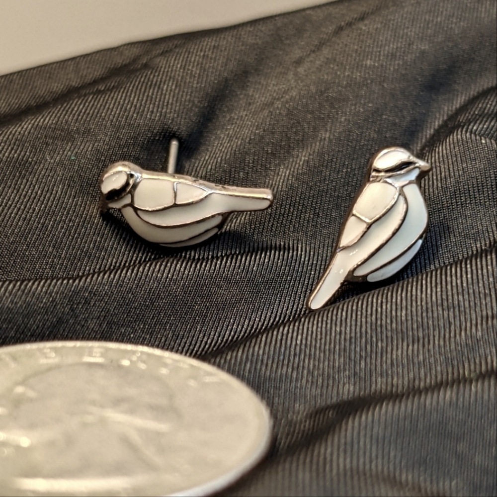 Lauren Conrad white bird stud earrings